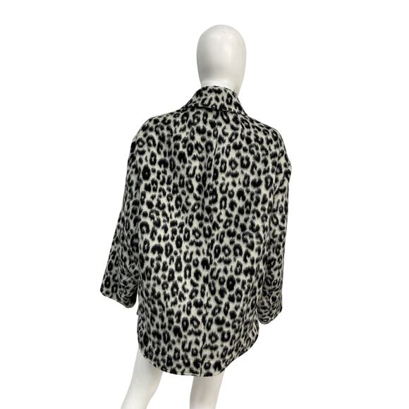 Isabel Marant 'Odelino' Black Wool Leopard-Print Jacket Size 34 - Picture 2 of 4